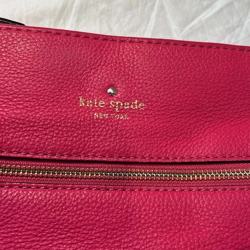 Kate Spade Magenta Leather‎ Y2K 2000s Shoulder Bag Crossbody Authentic Hot Pink